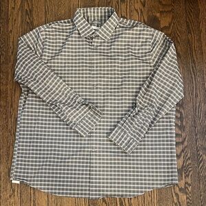 Men's Gray Checkered Shirt 18.5